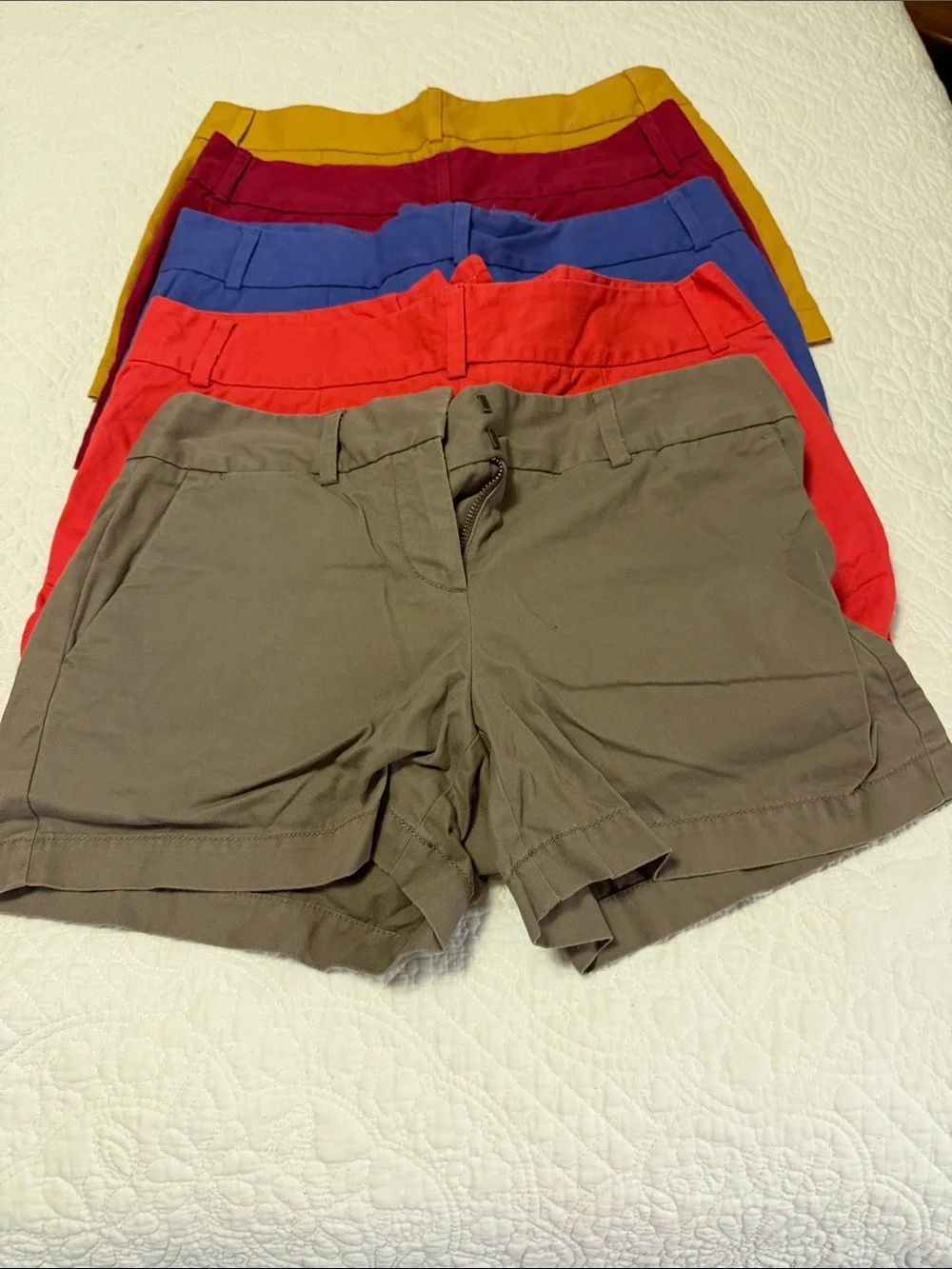 6: LOFT Women's Cotton Shorts - Mustard, Burgundy, Blue, Red, Olive, Khaki